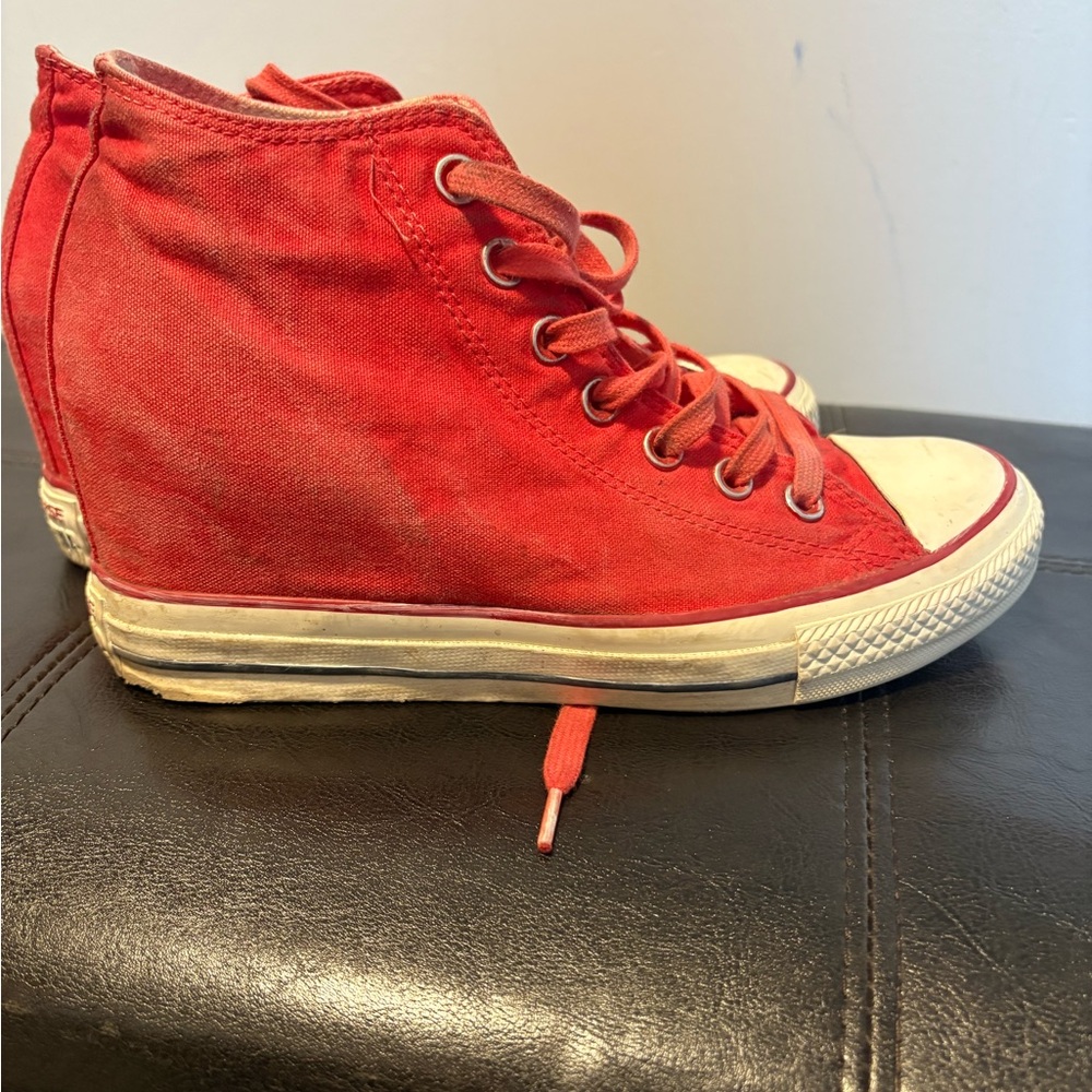 Converse Hidden Wedge Red Canvas High-Top Sneakers
